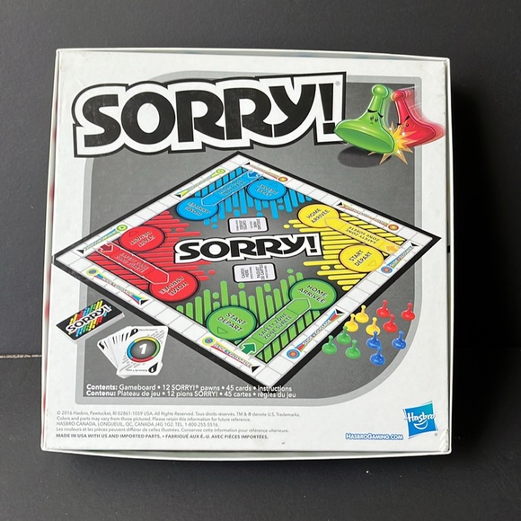 Sorry! Board Game. Hasbro Gaming, age 6+ - Picture 2 of 7